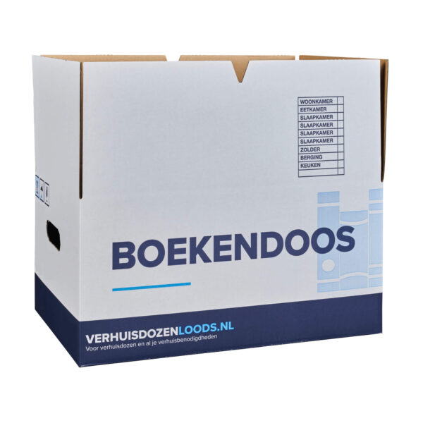 boekendoos-open zijaanzicht van de opengeklapt boekendoos