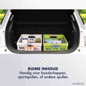 vouwkratten in achterbak